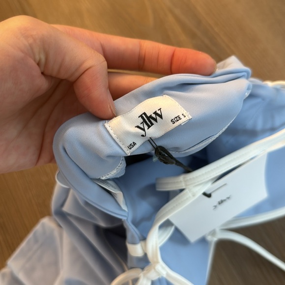 NWT YLLW THE LABEL Breathe Short Onesie in Soul Blue - Picture 12 of 12